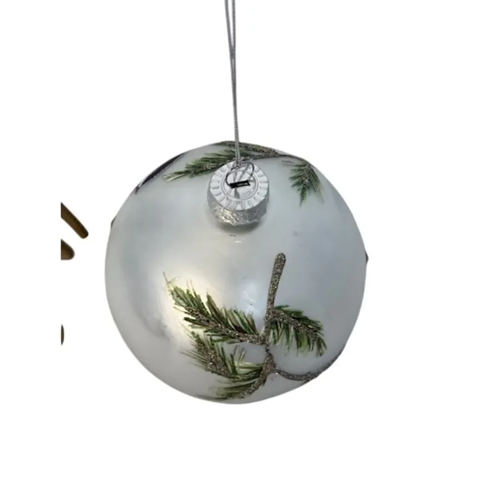 Raz Imports Winter Chickadee Glass Ball Ornament 5